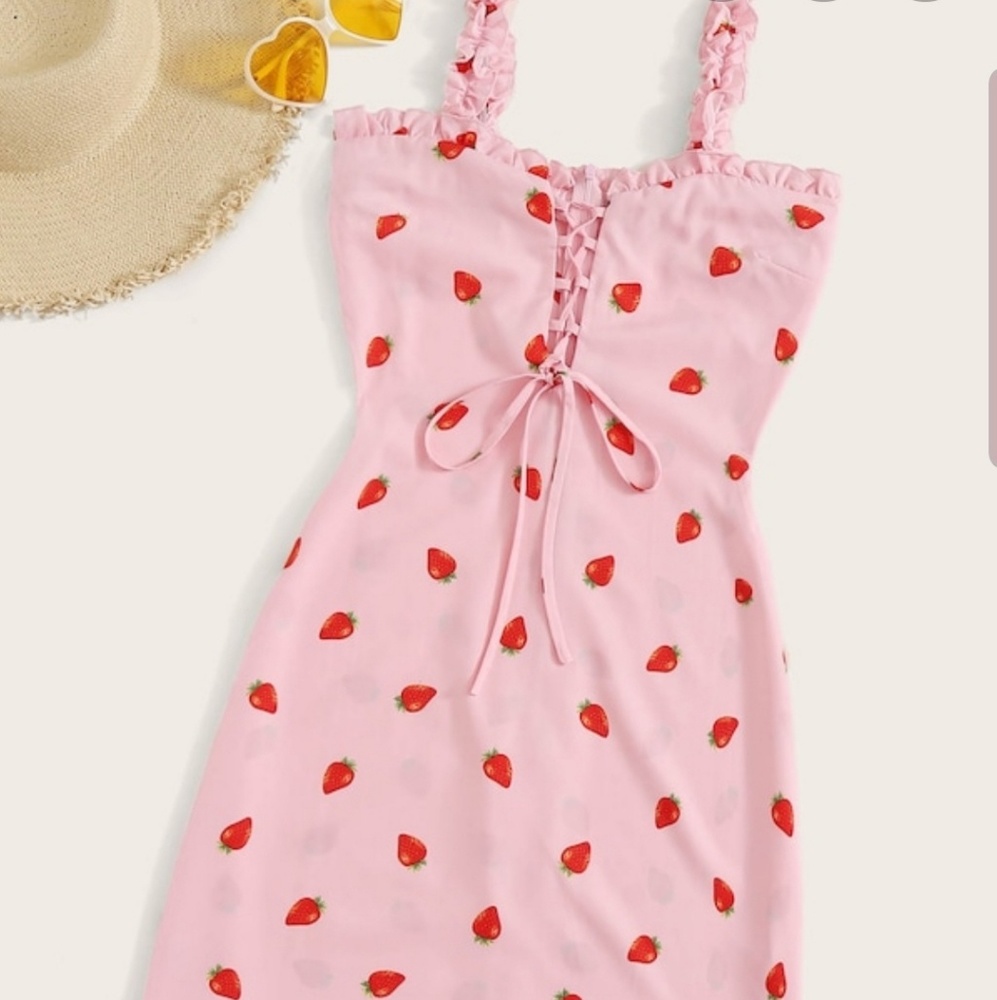 Frilly Pink Strawberries Dress